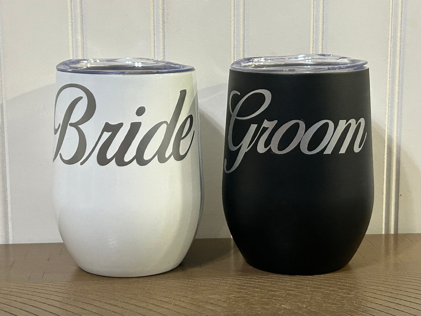 Bride and Groom Wine Tumbler Set