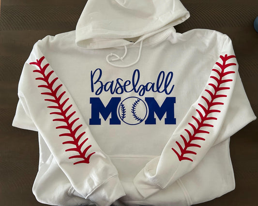 Basball Mom Baseball Stitch Hoodie Sweatshirt