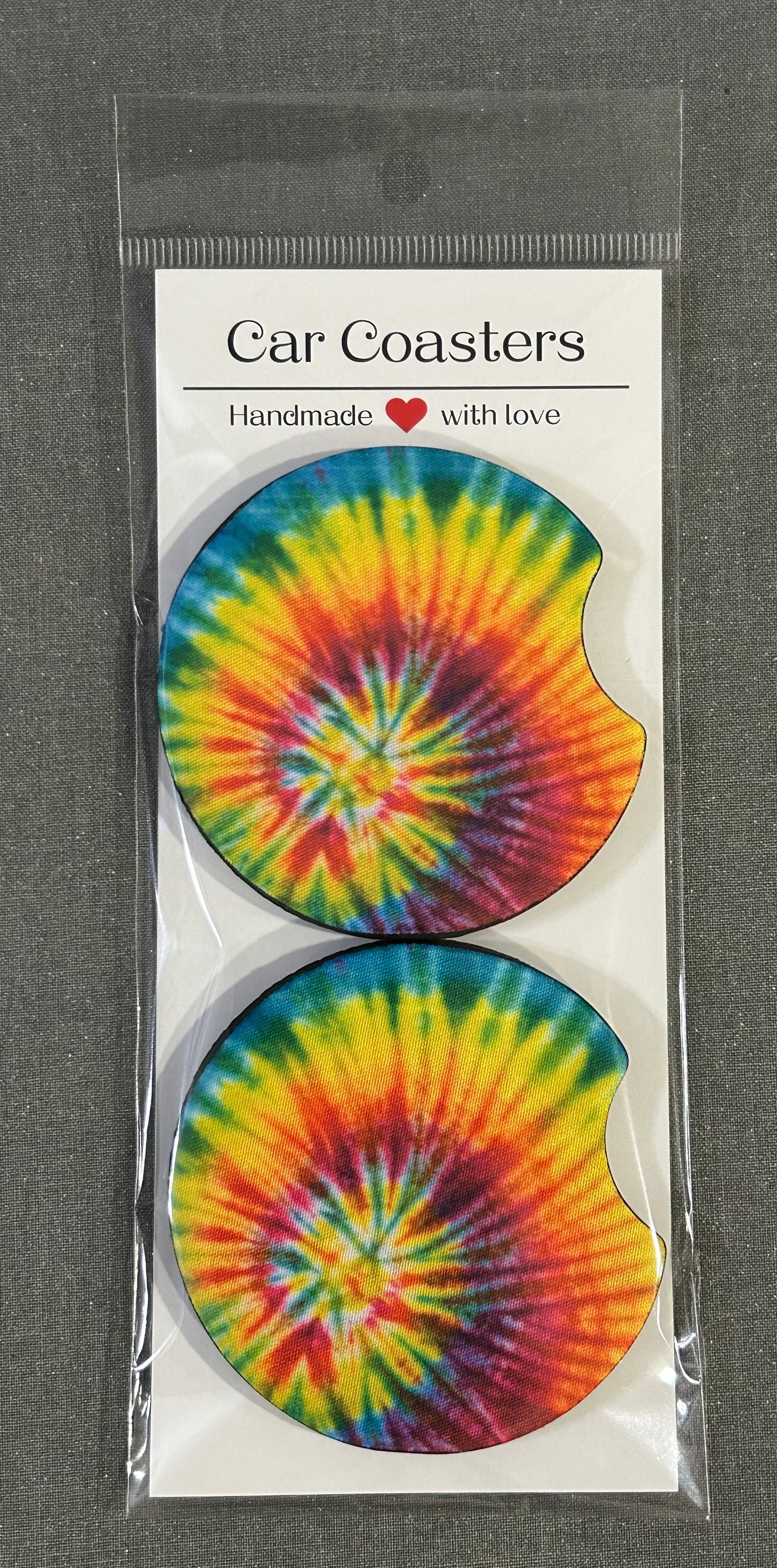 Tie Dye Rainbow Car Coasters