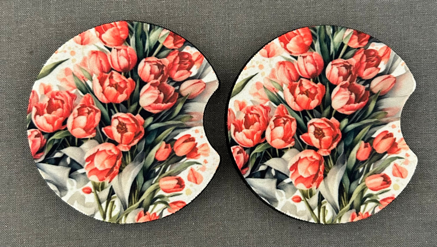 Tulip Bouquet Car Coasters