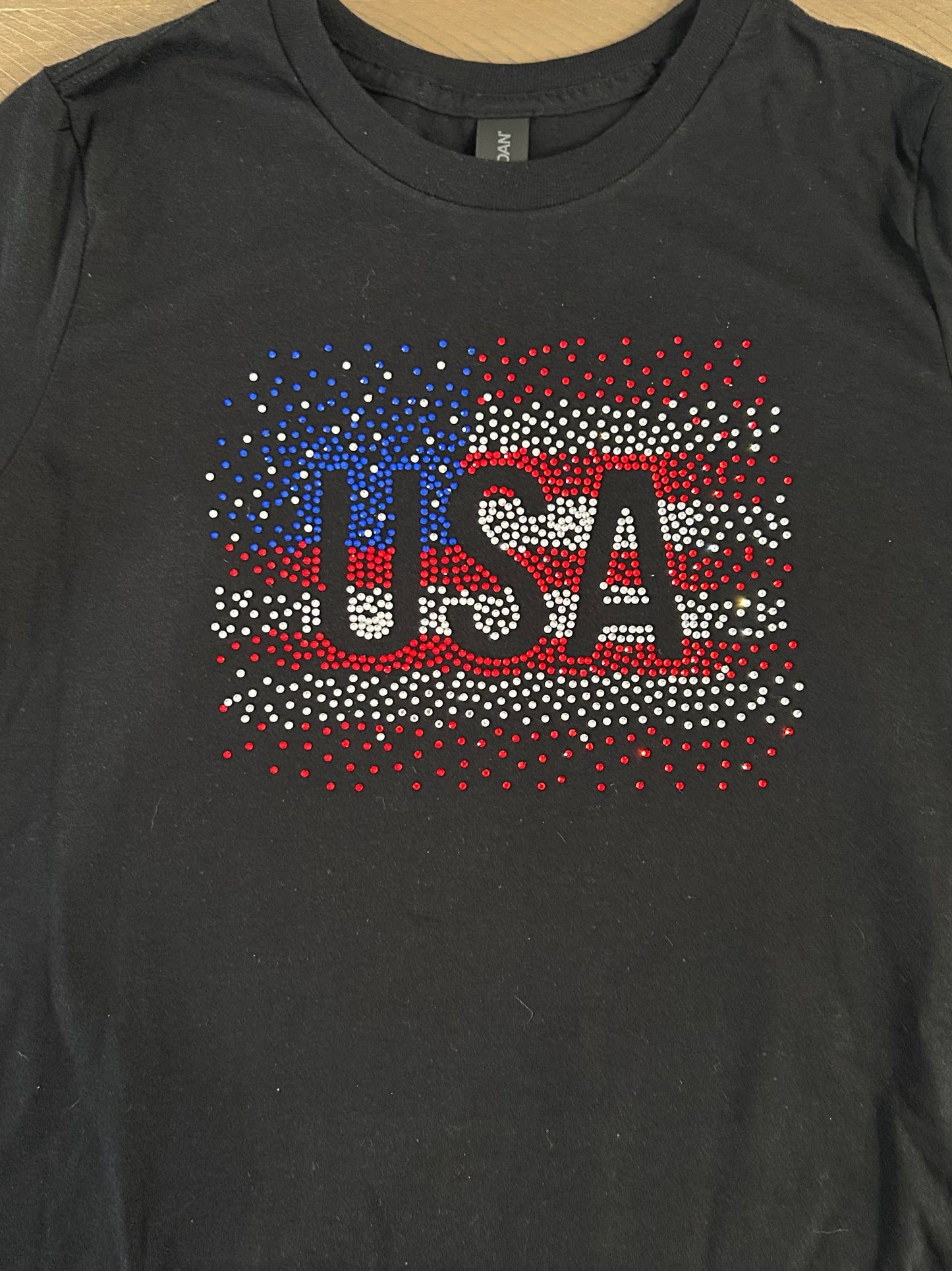 USA Flag Rhinestone Tshirt