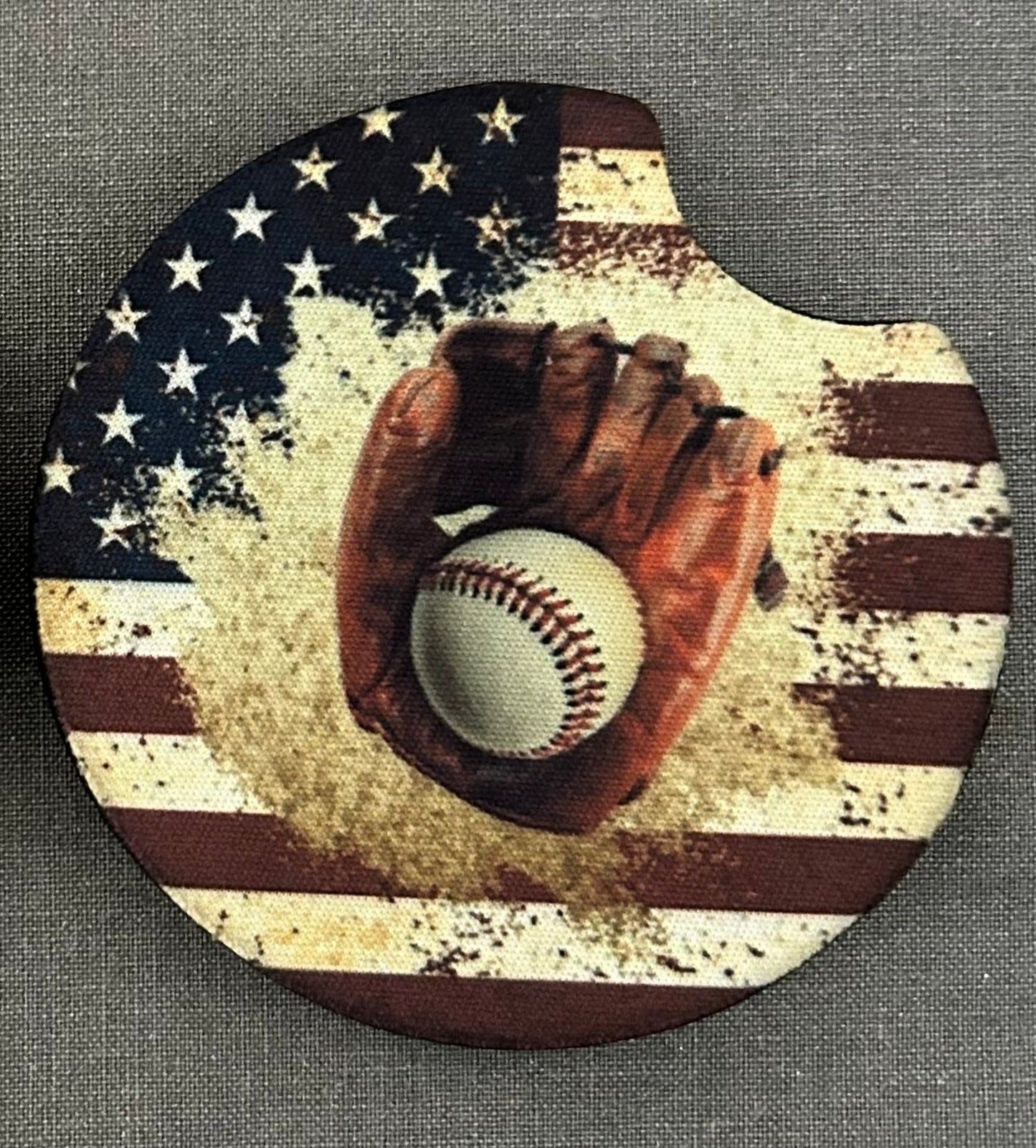 Baseball Glove with Flag Car Coasters