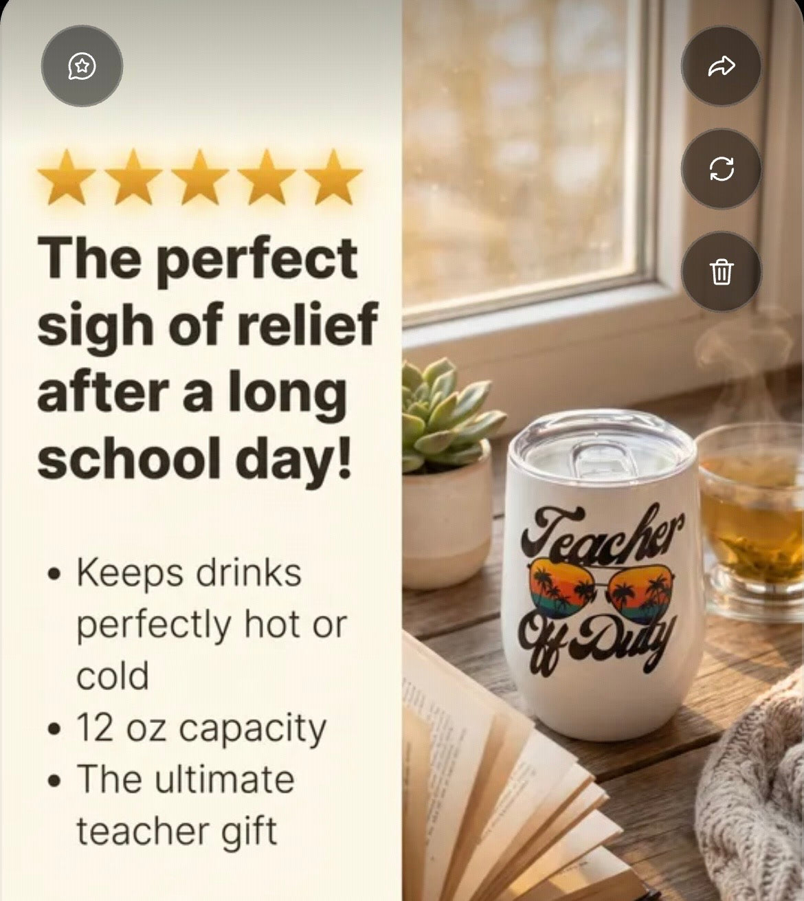 Teacher Off Duty Wine Tumbler